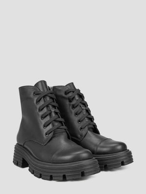 Черные кожаные ботинки с шерстяной подкладкой | 6583746