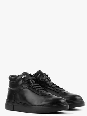 Базовые зимние ботинки в черной коже | 6583889