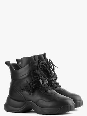 Зимние ботинки в черной натуральной коже | 6584019