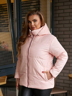 Демісезонна куртка рожевого кольору на синтепоні | 6584571