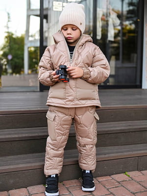 Дитячий зимовий костюм стеганий на флісі: куртка і штани  | 6584588