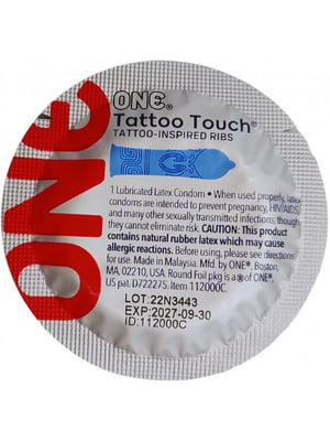 Презерватив Tattoo Touch с текстурным рисунком (1 шт.) | 6590760