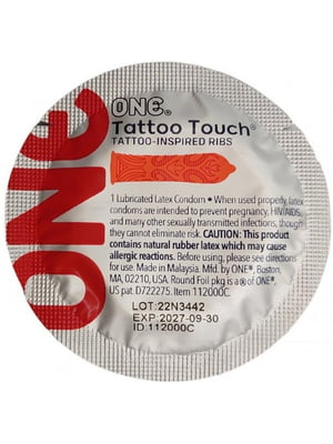 Презерватив Tattoo Touch с текстурным рисунком (1 шт.) | 6590761