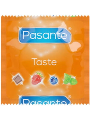 Презерватив Pasante Tropical cо вкусом клубники розовый (1 шт.) | 6590888