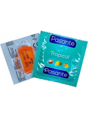 Презерватив Pasante Tropical cо вкусом манго оранжевый (1 шт.) | 6590890
