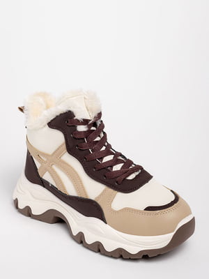 Зимние высокие бежевые кроссовки | 6605015