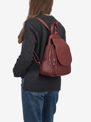 Рюкзак кожаный Backpack темно-красный | 6605397