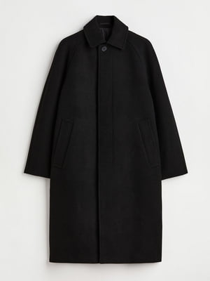Вовняне чорне пальто | 6605527