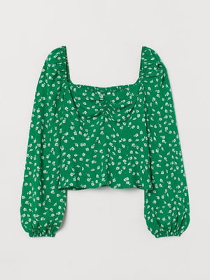 Блуза зеленая в принт | 6605863