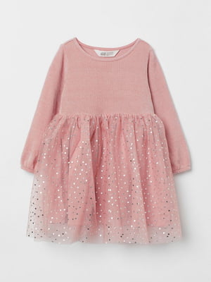 Платье розовое с блестками и пышной юбкой | 6606050