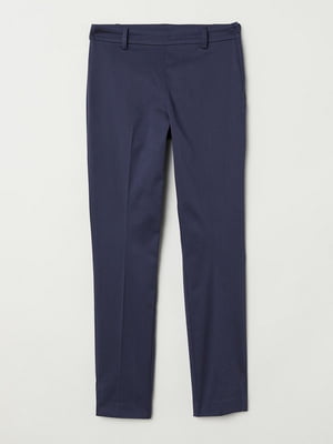 Укороченные зауженные брюки синего цвета | 6585093