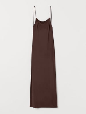 Сукня у білизняному стилі темно-коричнева | 6585601
