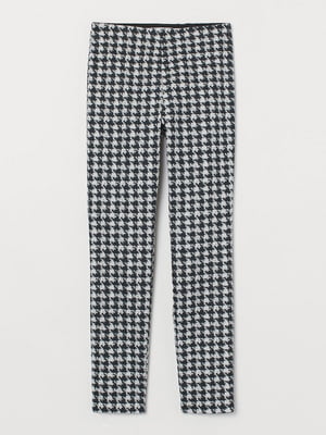 Завужені штани чорно-білого кольору в принт ''Гусина лапка'' | 6585616