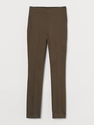 Узкие  брюки цвета хаки | 6585948