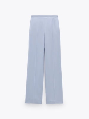 Широкие атласные брюки голубого цвета | 6587413
