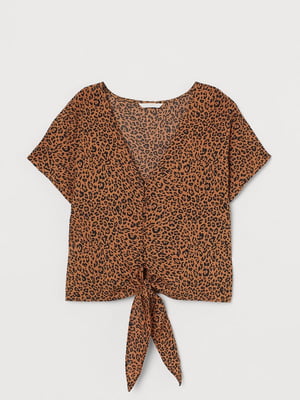 Блуза терракотового цвета в леопардовый принт | 6587533
