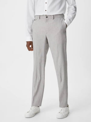 Класичні світло-сірі штани в смужку | 6587797