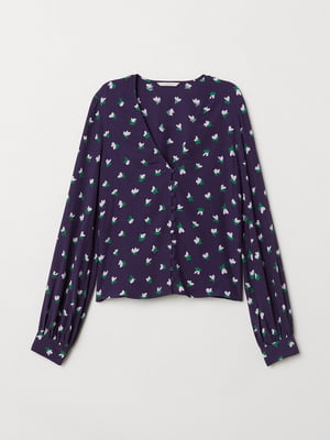 Блуза фіолетова в принт | 6587881