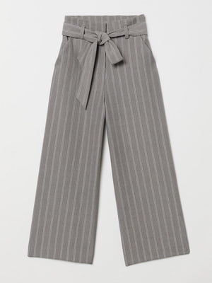 Широкие брюки серого цвета в полоску | 6588279