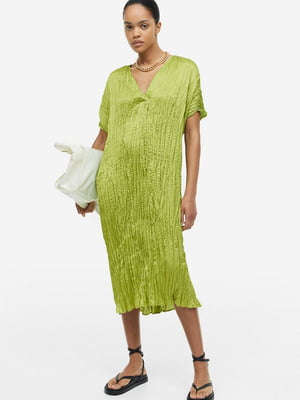 Платье А-силуэта оливкового цвета | 6588952