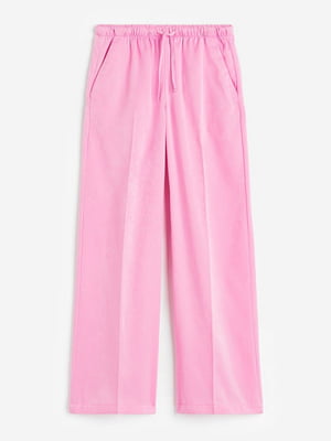 Штани для дівчаток вільного крою рожевого кольору | 6589174