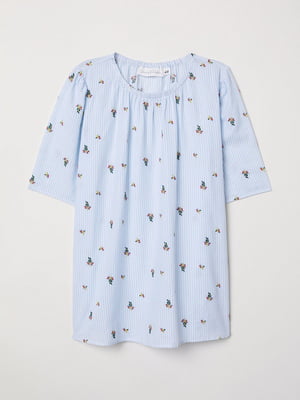 Блуза біло-блакитна у смужку | 6585135