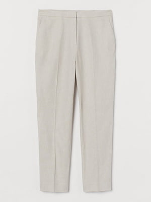 Зауженные брюки светло-бежевого цвета | 6586058