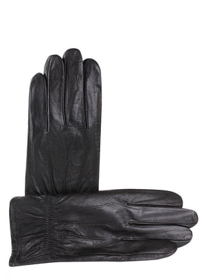 Перчатки мужские кожаные черные демисезонные | 6608337