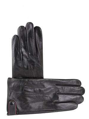 Перчатки мужские кожаные черные | 6608340