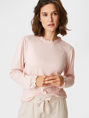 Блуза светло-розовая с рюшами | 6608725