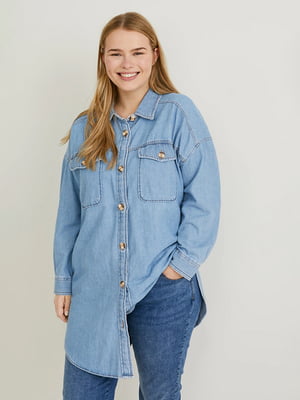 Сорочка-туніка джинсова блакитного кольору | 6608729