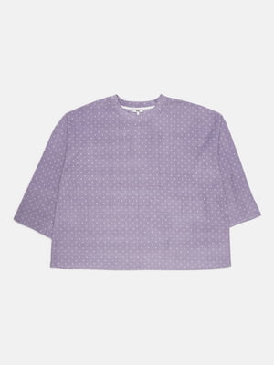 Пижамный свитшот фиолетовогот цвета в горошек | 6608763