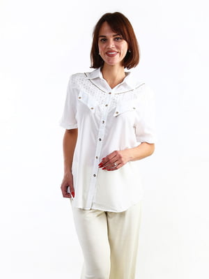 Блуза на пуговицах белая | 6615269