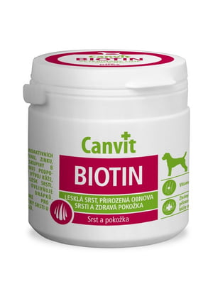Canvit Biotin вітамінна кормова добавка для ідеальної шерсті собак до 25 кг. 100 р. | 6609066
