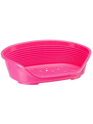 Пластиковый лежак для собак и кошек Ferplast Siesta Deluxe 61.5 х 45 х h 21.5 см - 4, Розовый | 6609711