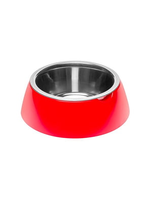Металлическая миска для собак и кошек с подставкой Ferplast Jolie 17.1 х h 5.5 см - 0.5 L - SMALL, Красный | 6609854