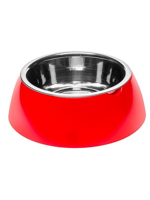Металлическая миска для собак и кошек с подставкой Ferplast Jolie 23.3 x h 7.5 см - 1.2 L - LARGE, Красный | 6609862