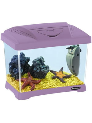 Пластиковый аквариум с фильтром и лампой на 21 литр Ferplast Capri Junior Фиолетовый | 6610100