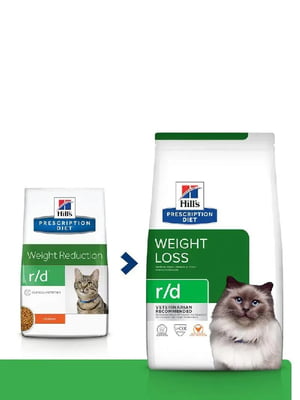 Hills Prescription Diet Feline r/d Chicken для котов при ожирении, для похудения | 6610617