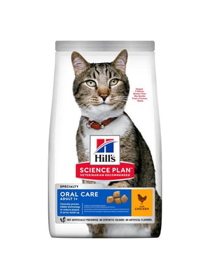 Hills SP Feline Adult 1+ Oral Care Chicken (Хиллс СП Филайн Эдалт 1+ Орал Кеа Курица) для кошек уход за зубами | 6610637