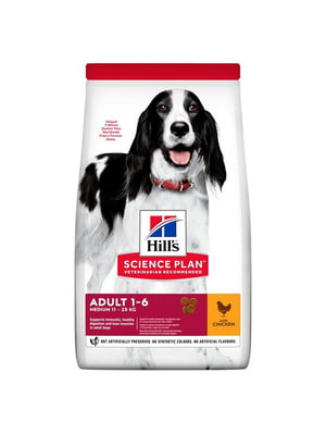 Hills Science Plan Canine Adult Medium Chicken (Хиллс СП Канин Эдалт для собак 1-6 лет средних пород 11-25 кг) | 6610669