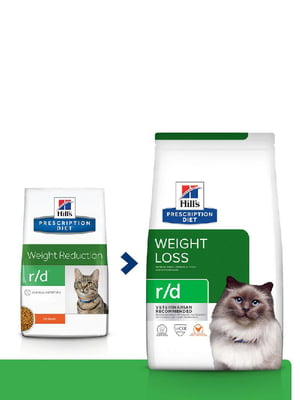 Hills Prescription Diet Feline r/d Chicken для котов при ожирении, для похудения 3 кг | 6610712