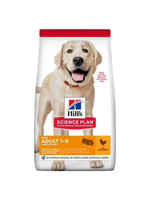 Hills SP Canine Adult Light Large Breed Chicken для великих 25+ собак 1-5 років при зайвій вазі | 6610719