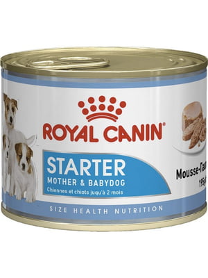 Royal Canin Starter Mousse Mother Babydog влажный корм для беременных собак 195 г х 12 шт | 6611763
