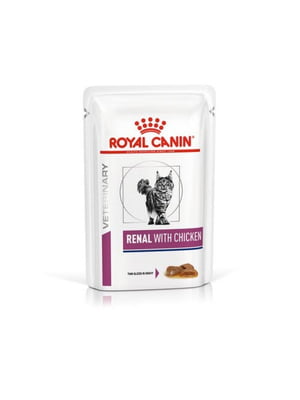 Royal Canin Renal with Chicken влажный корм для кошек при заболеваниях почек 0.085 кг. х 12 шт. | 6611889