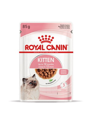 Royal Canin Kitten Gravy влажный корм кусочки в соусе для котят до 12 мес. 85 г х 12 шт | 6611903