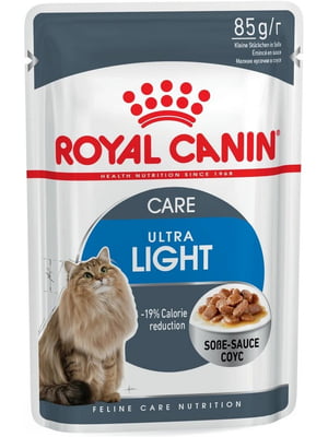 Royal Canin Ultra Light Gravy вологий корм для кішок із зайвою вагою 85 г х 12 шт | 6611906