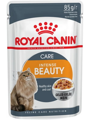 Royal Canin Intense Beauty Jelly вологий корм для котів для шкіри та вовни 85г х 12шт | 6611913