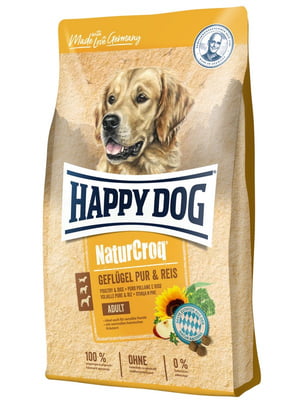Happy Dog Naturcroq Geflugell Pur&amp;Reis сухий корм для дорослих собак 4 кг. | 6611925