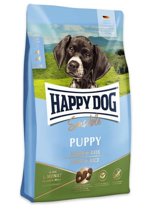 Happy Dog Sensible Puppy Lamb Rice сухий корм для великих та середніх цуценят з 4 тижнів 4 кг. | 6611963